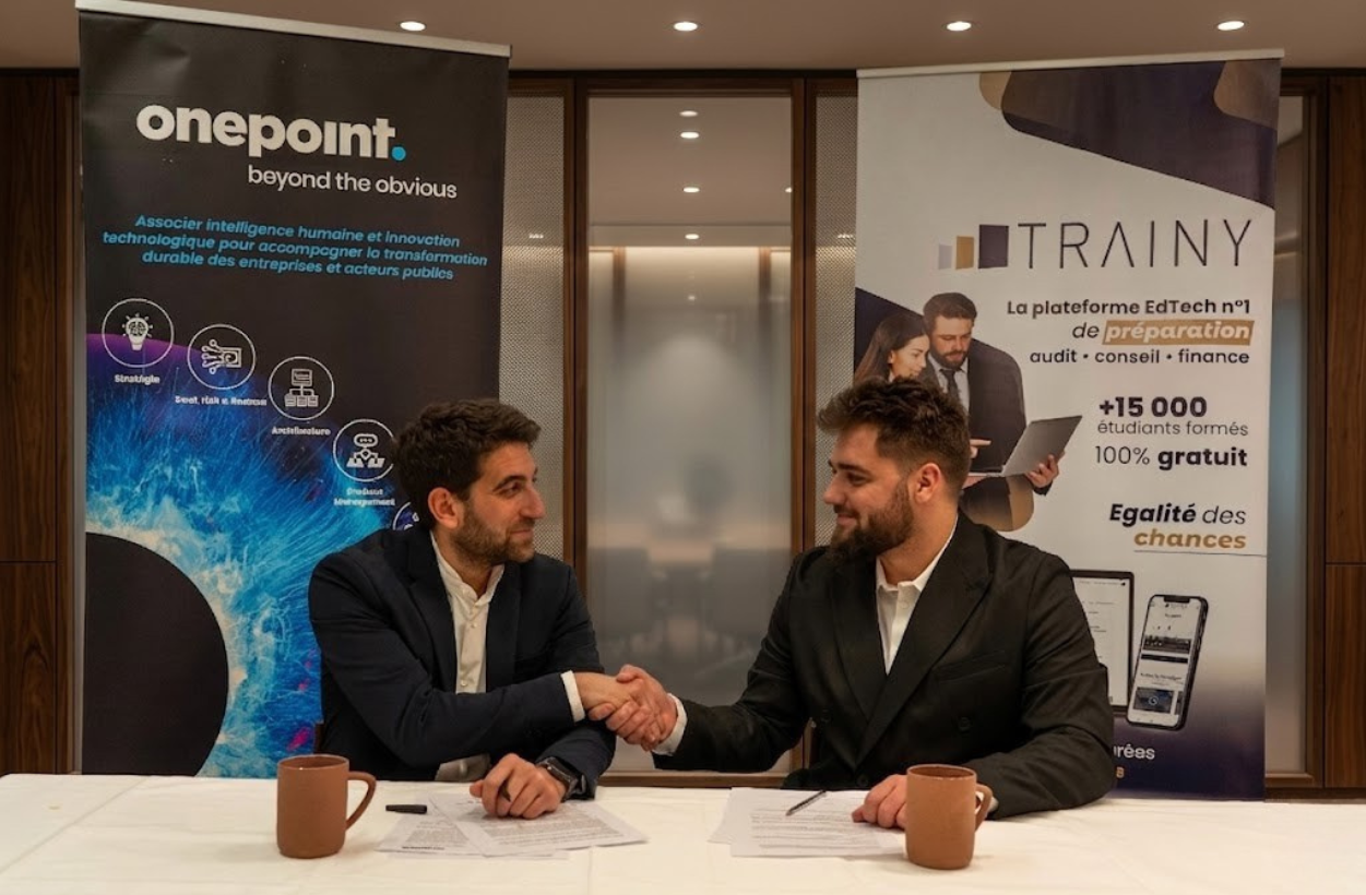 trainy onepoint partenariat former etudiants jeunes diplomes conseil ia